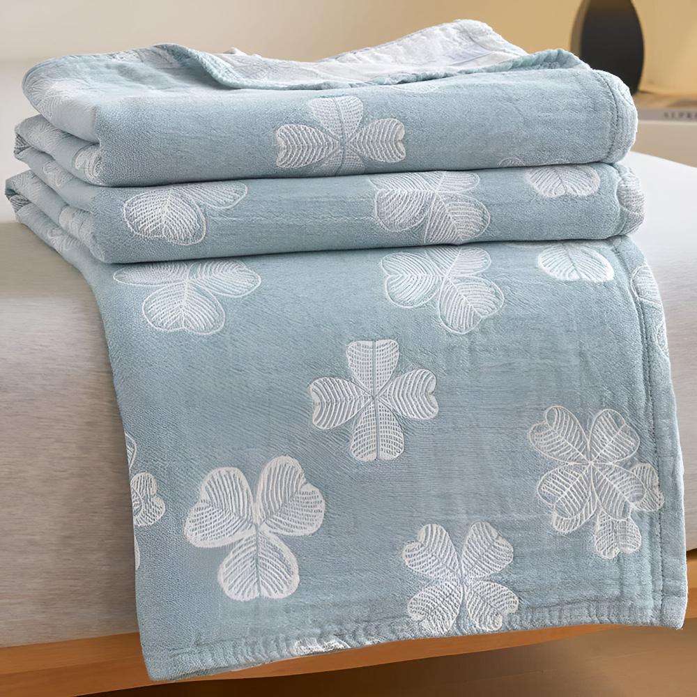 Plaid en coton trèfle à quatre feuilles