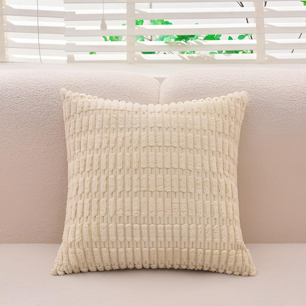Housses de coussin moelleuses nervurées