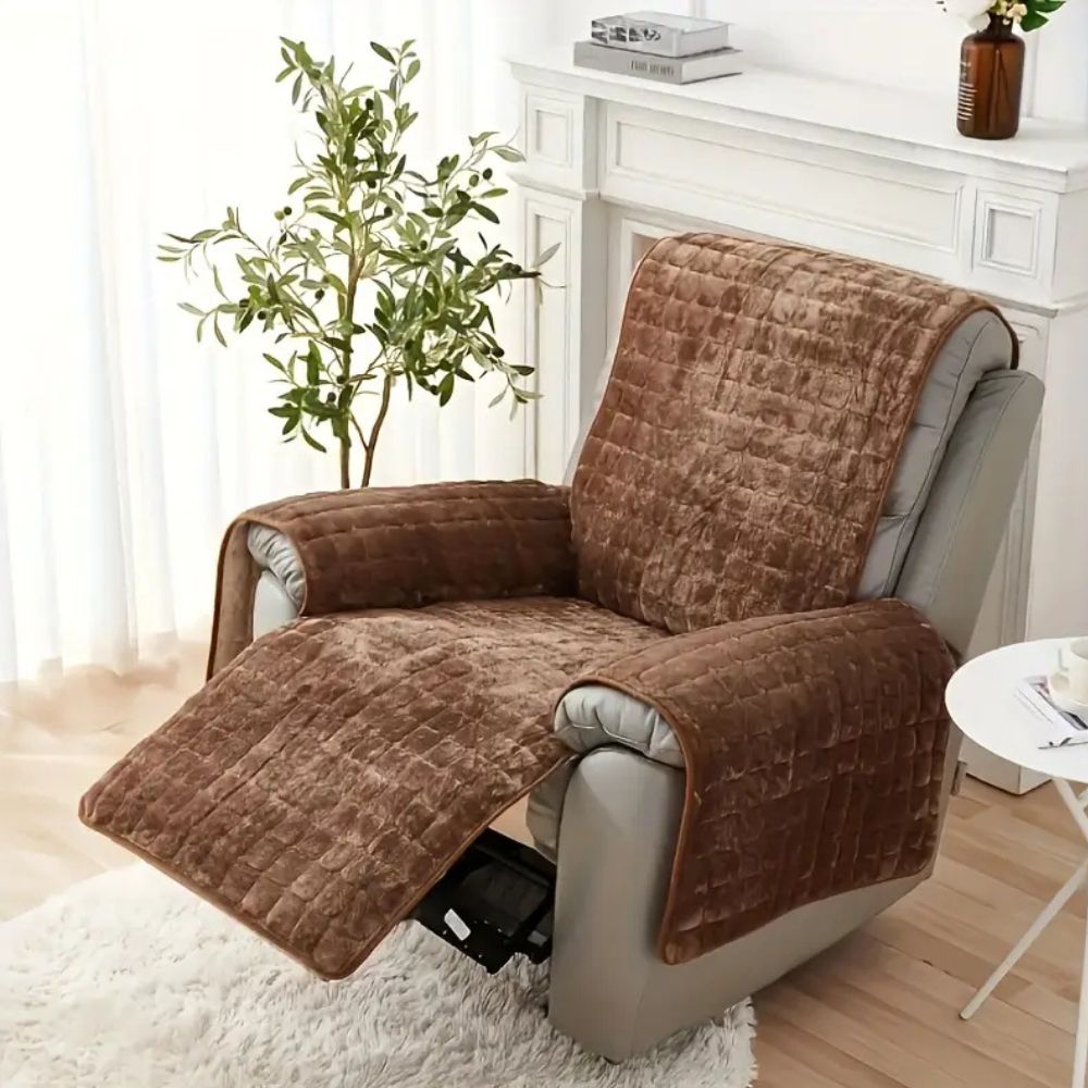 Housse de fauteuil relax Velvet Grid – Warm Beige