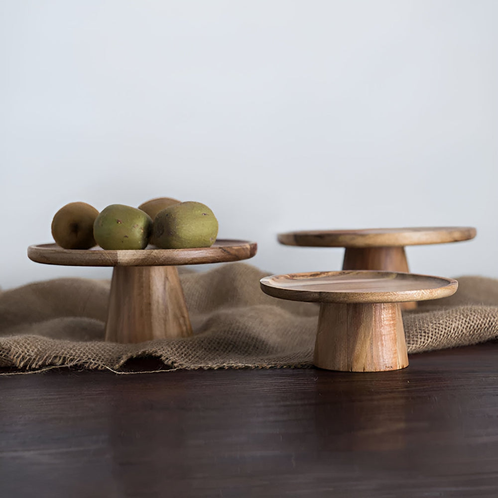 Présentoir à gâteau sur pied en bois – Petit
