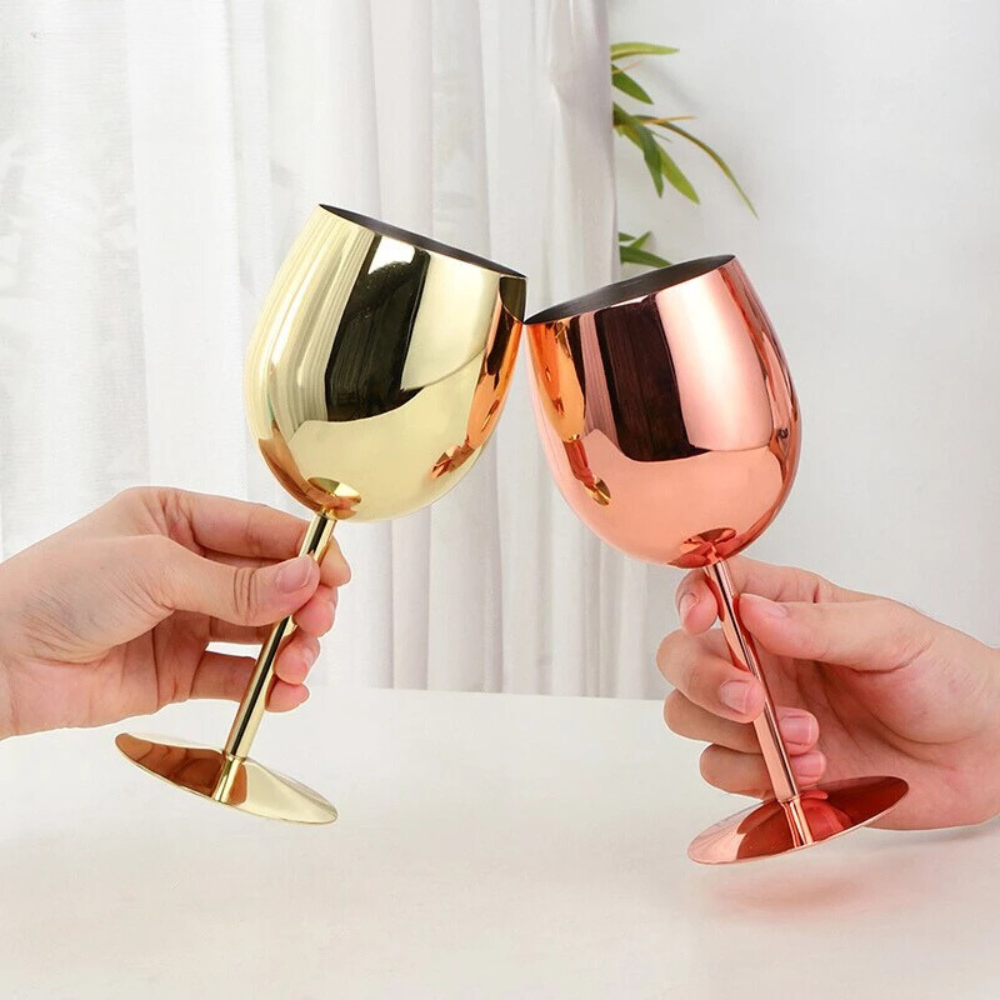 Verre à vin en inox brillant
