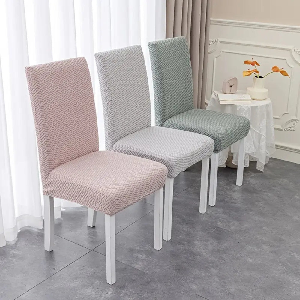 Housse de chaise extensible en velours jacquard Sylva