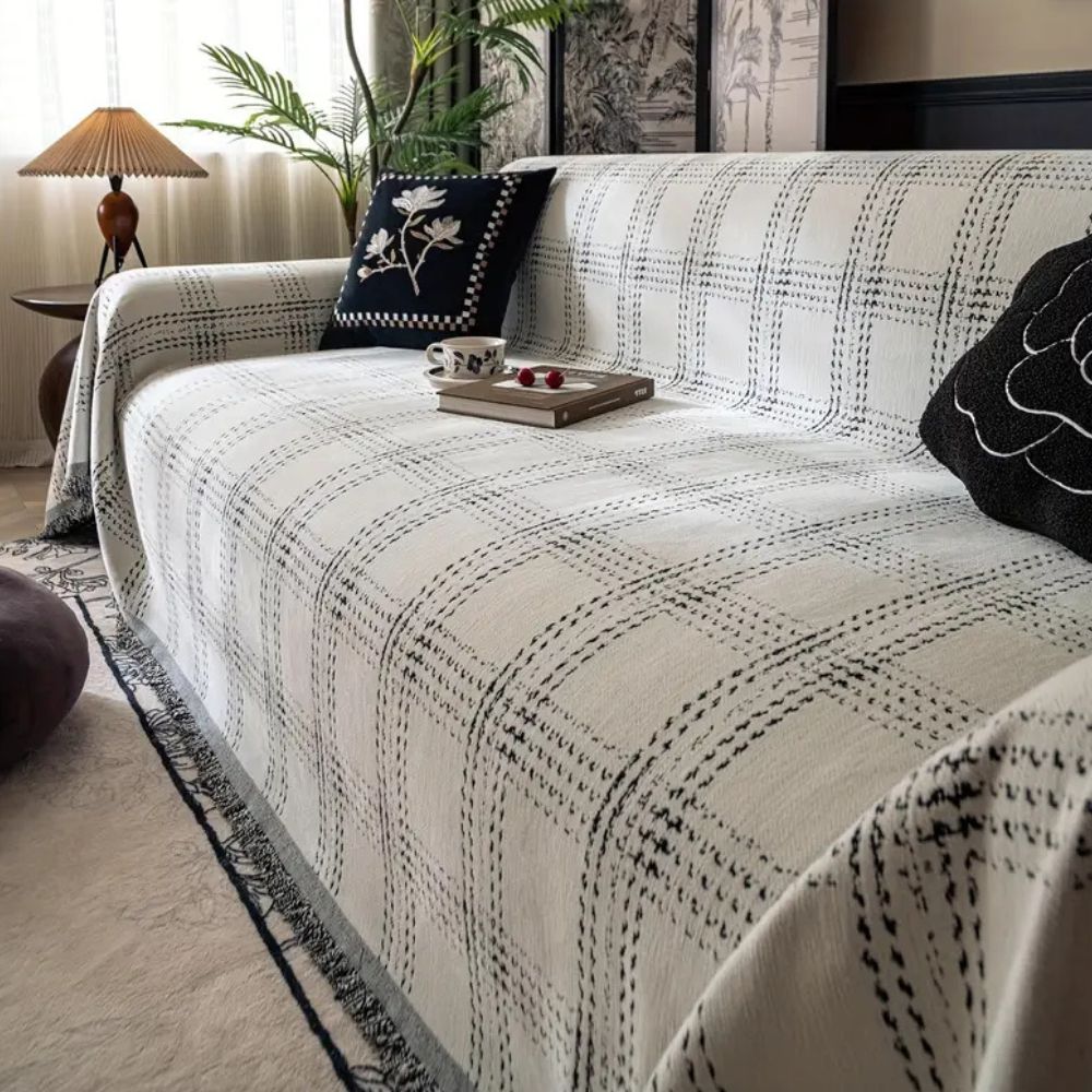 Housse de canapé à carreaux Chesterfield