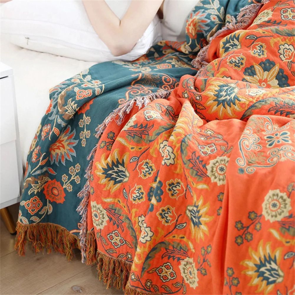 Plaid réversible en coton Marigold
