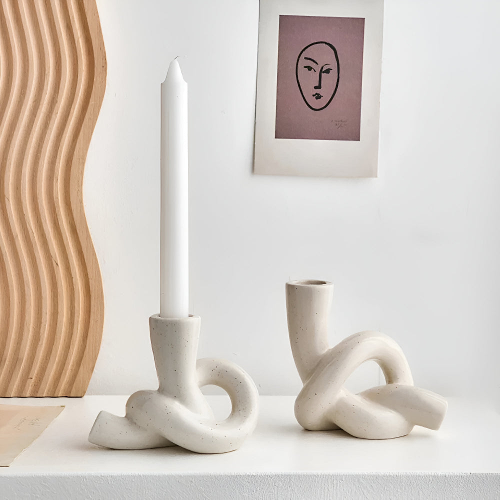 Bougeoir en céramique Knot