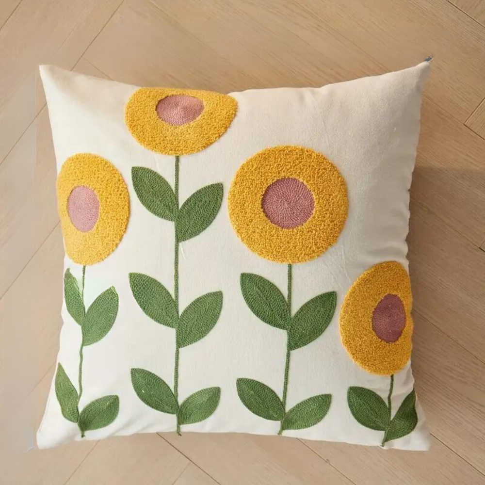 Housse de coussin motif végétal élégant