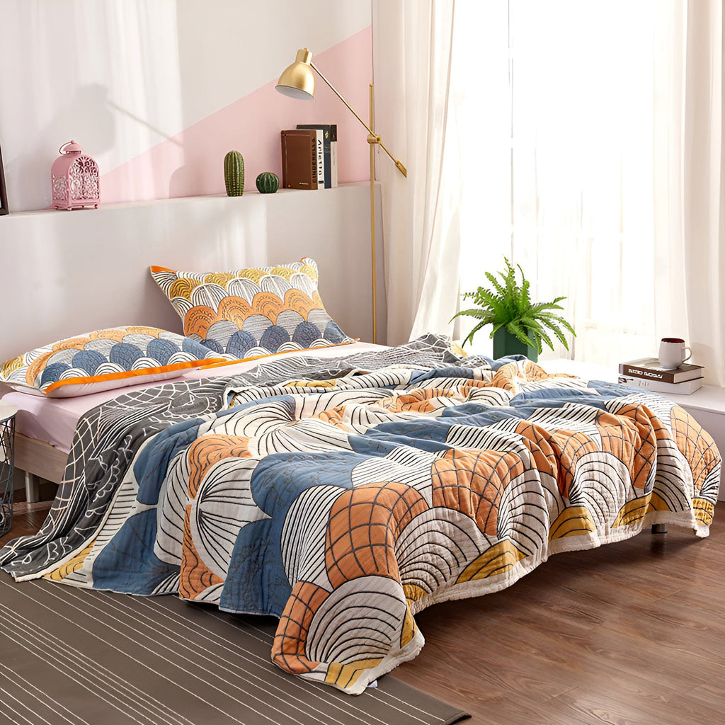 Plaid en coton motif écailles
