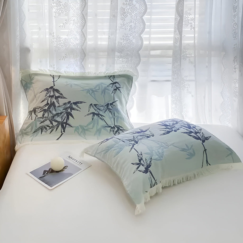 Plaid jacquard réversible bambou et coton