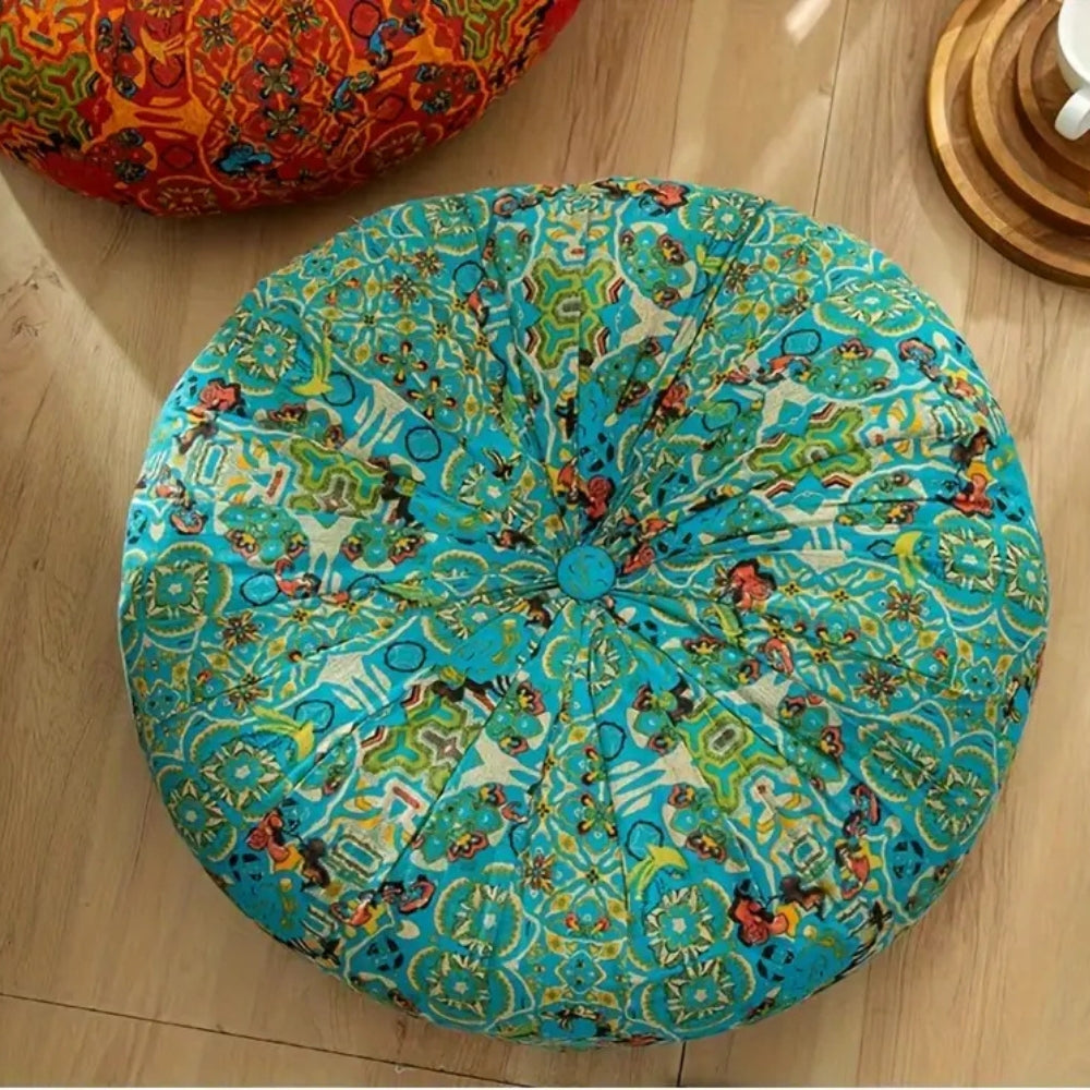 Coussin de méditation moelleux d'inspiration marocaine – Bleu