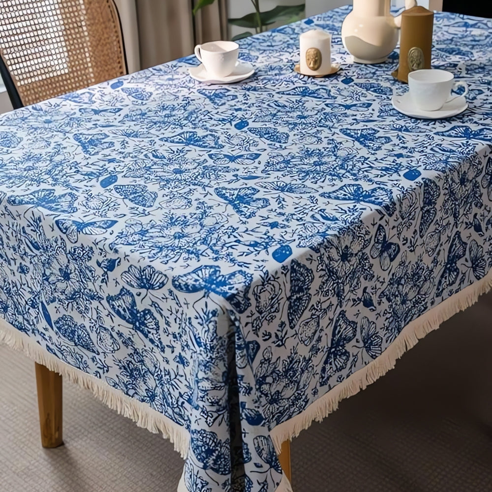 Nappe jardin aux papillons bleus – 55"x63"