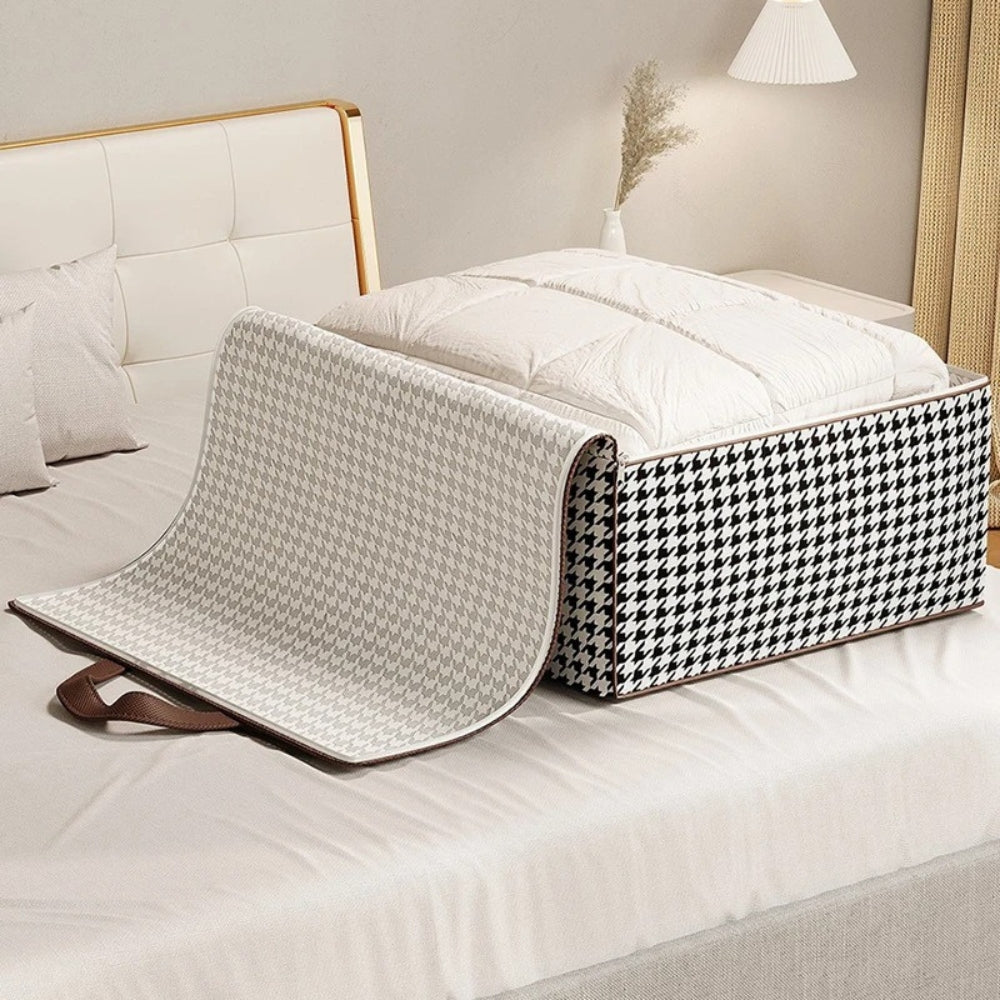 Valise de rangement grande capacité pied-de-poule