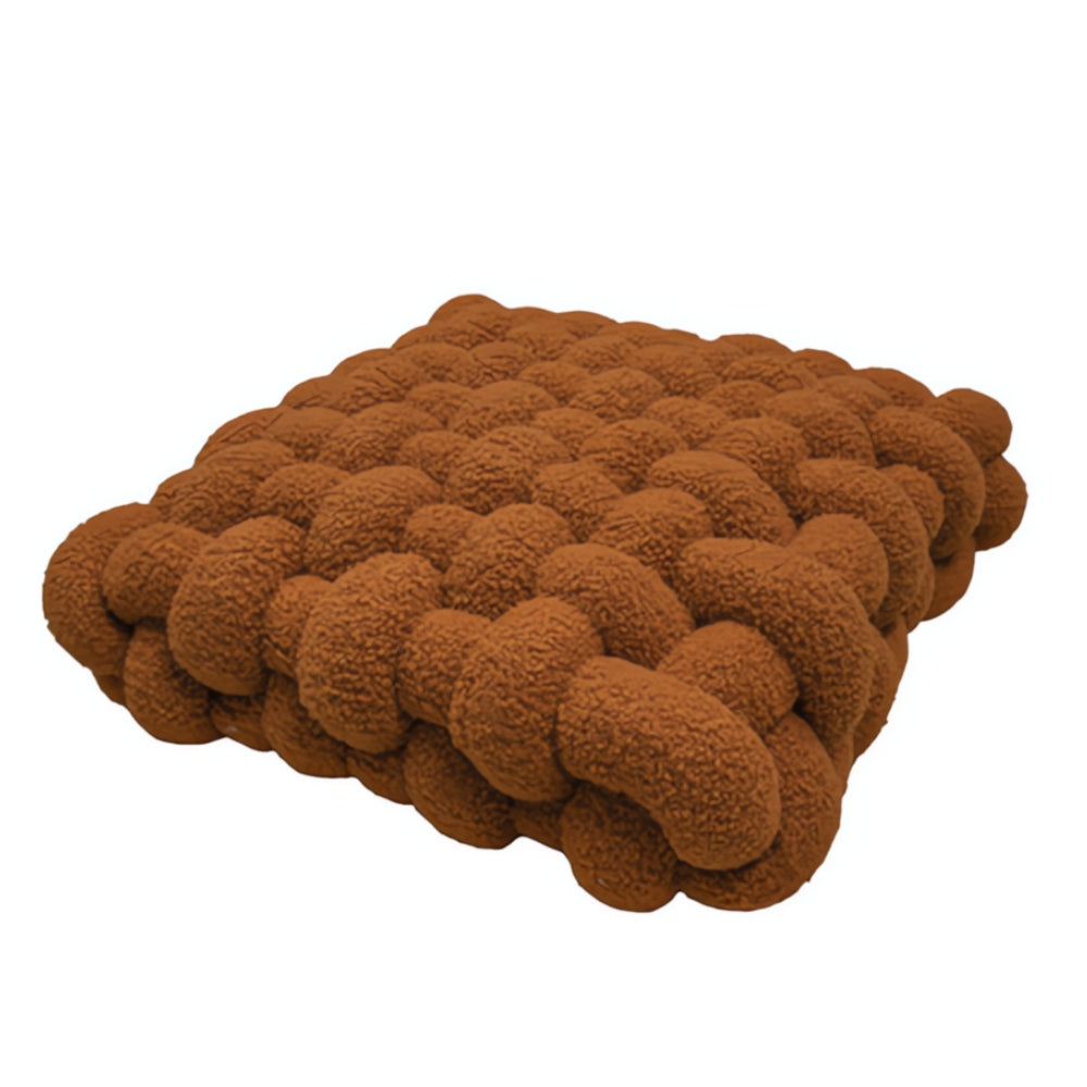 Coussin bouclette noué moelleux