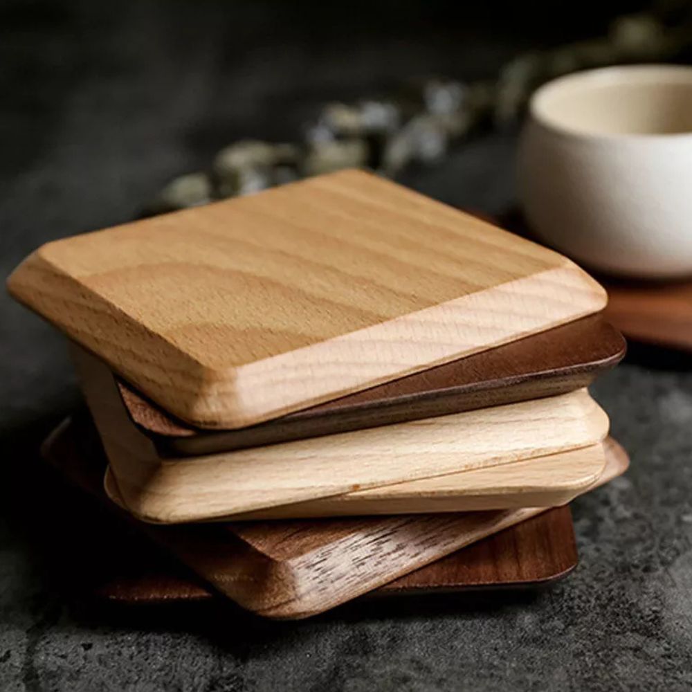 Set de sous-verres empilables en bois | 6 pièces