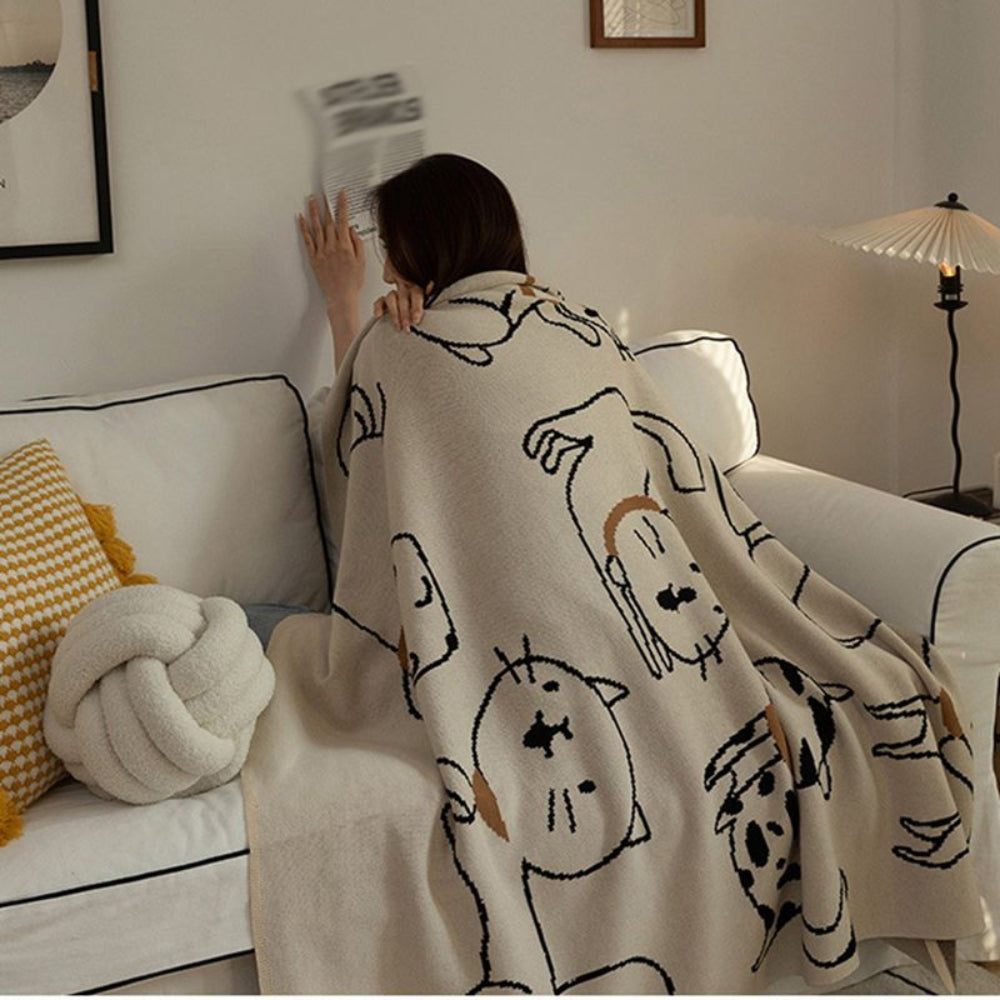 Plaid en coton Purrsoft motif chats