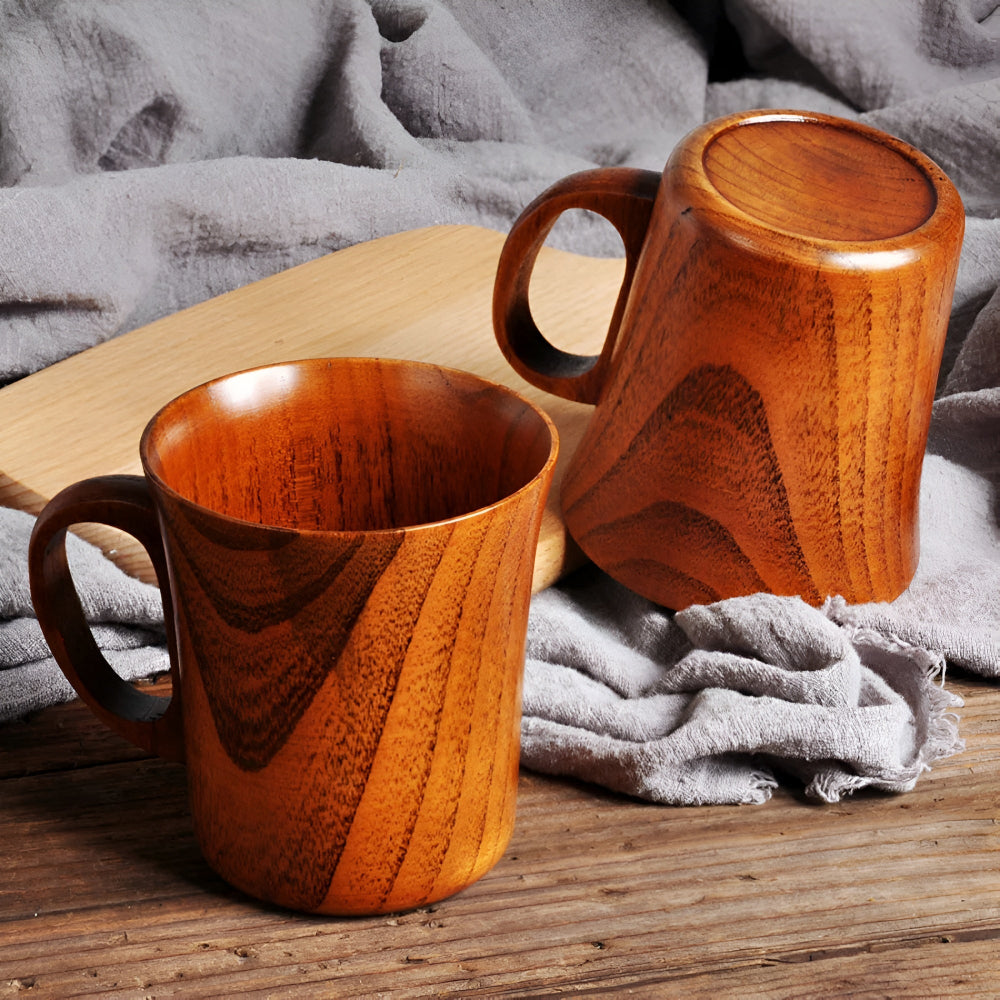 Mug en bois rustique style japonais