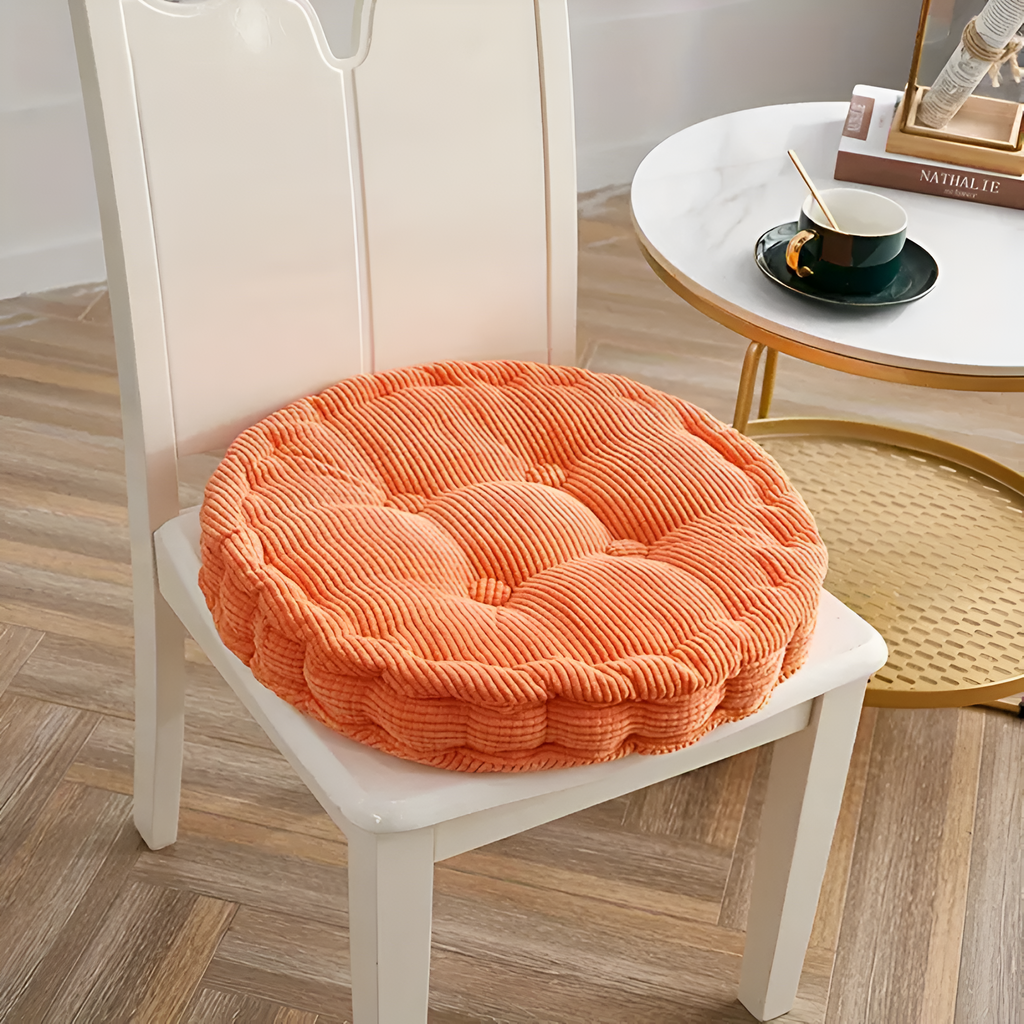 Galettes de chaise empilables en velours côtelé