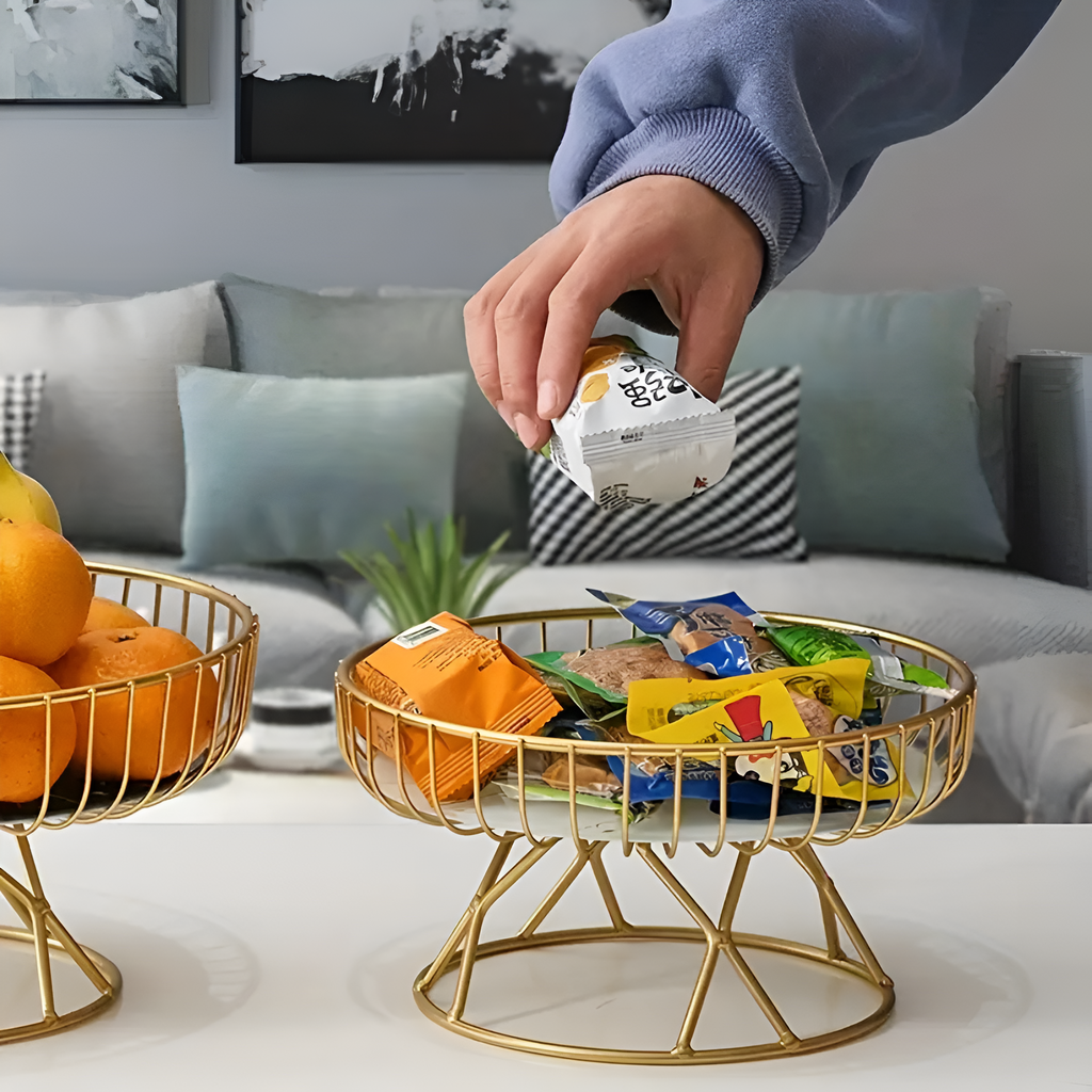 Plateau de service en céramique effet marbre