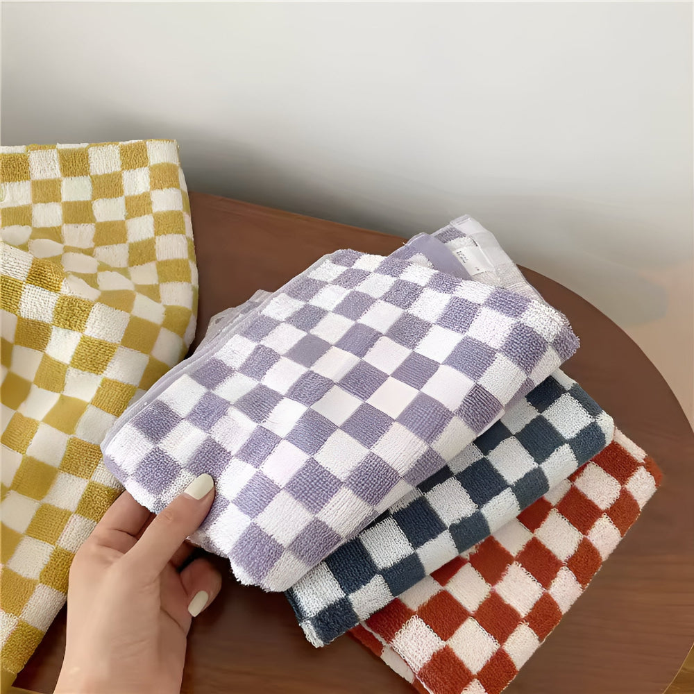Serviette en coton damier rétro