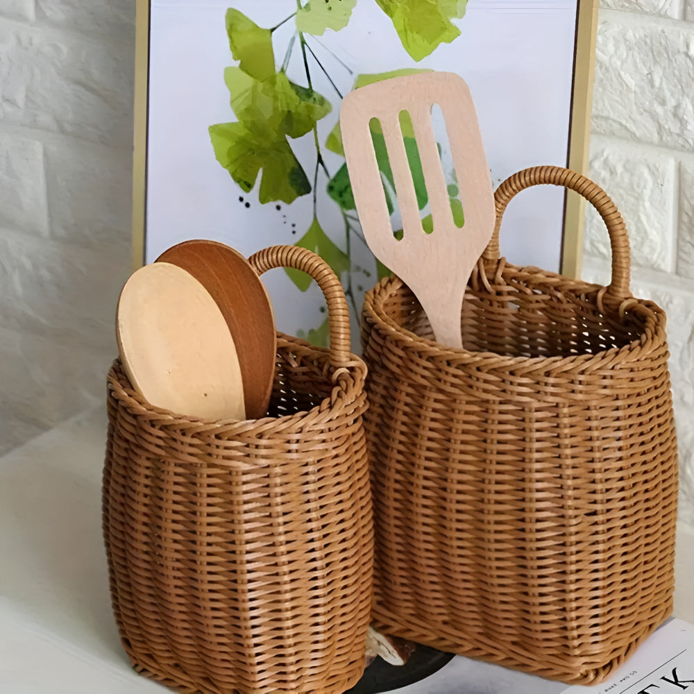 Panier de rangement en rotin tressé – 5"x3.3"x6"