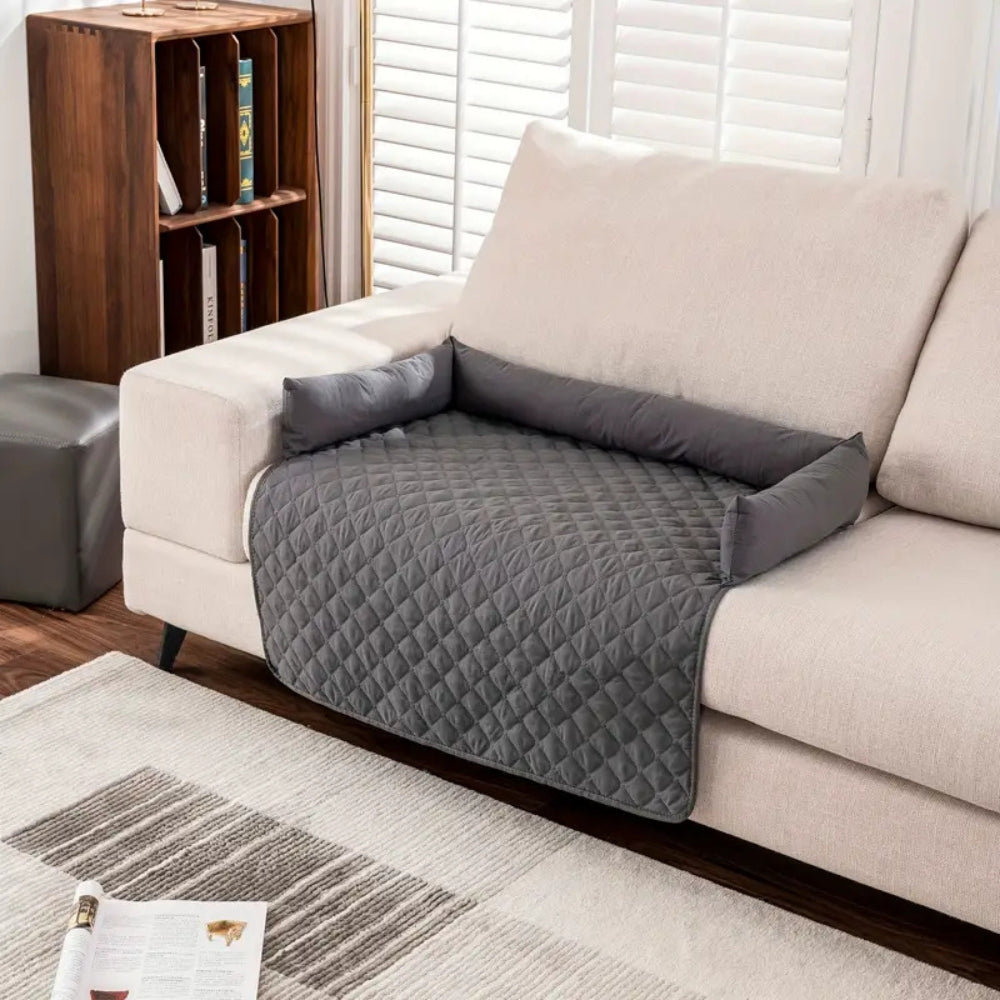 Housse de protection matelassée à rebords pour animaux