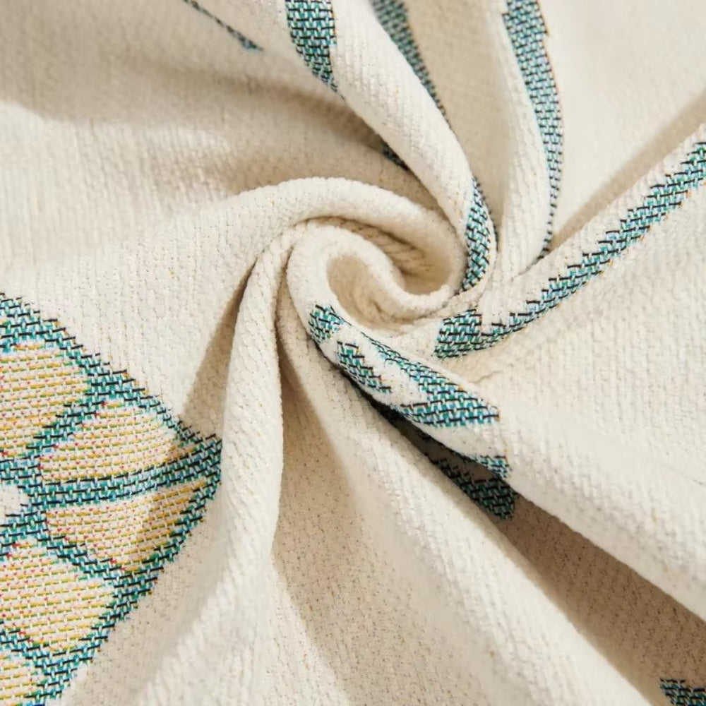 Housse de canapé en chenille géométrique Meringue