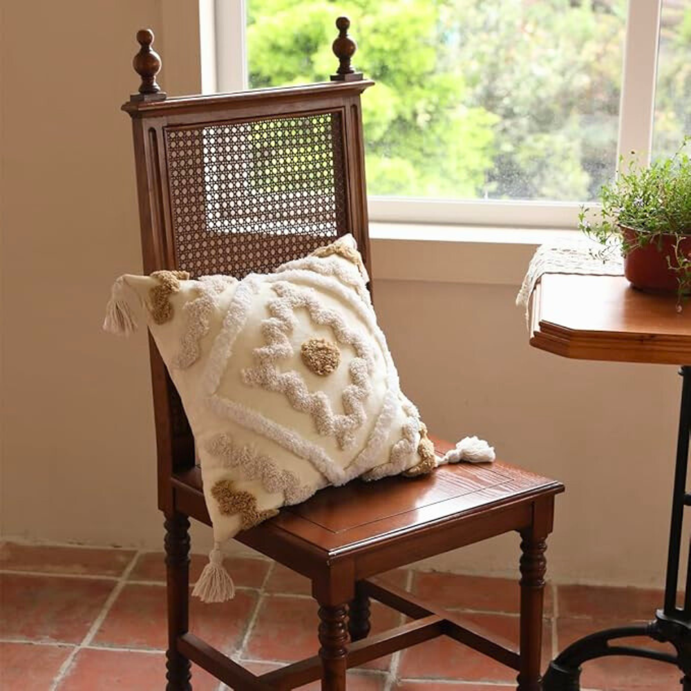 Housse de coussin touffetée Bohemian Bliss