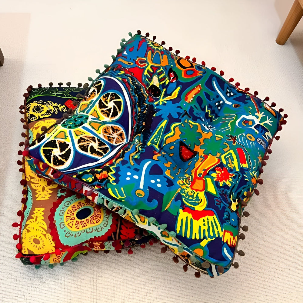 Coussin de sol carré style boho – TwiClair Abstract