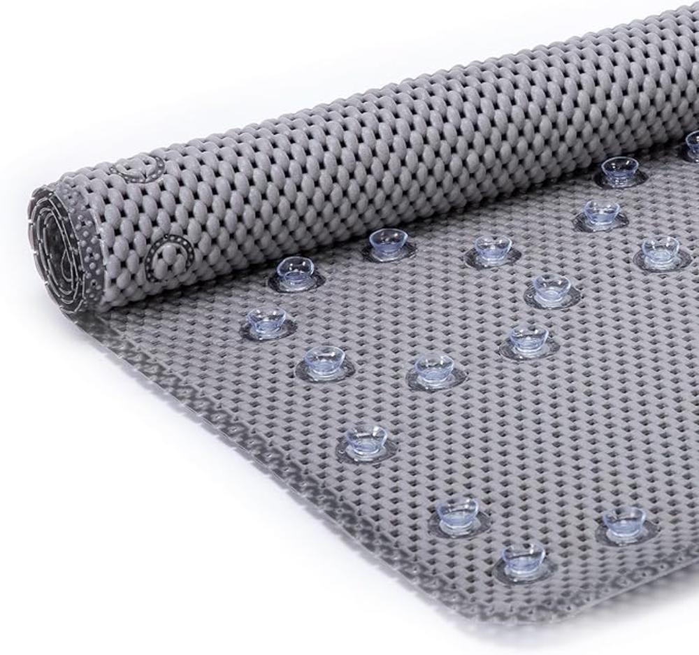 Tapis de baignoire doux et antidérapant – Gris