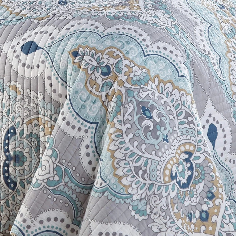 Parure de couvre-lit Paisley bleu turquoise