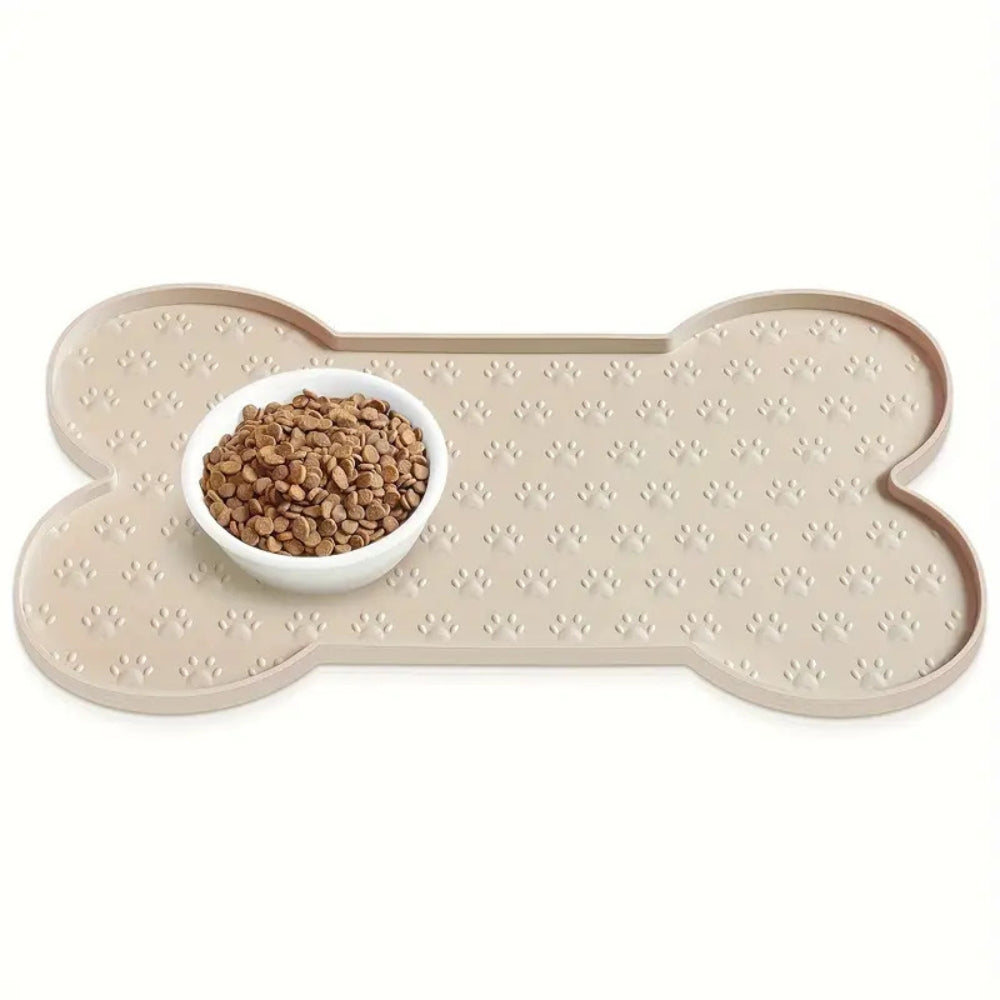 Tapis de gamelle en silicone en forme d'os
