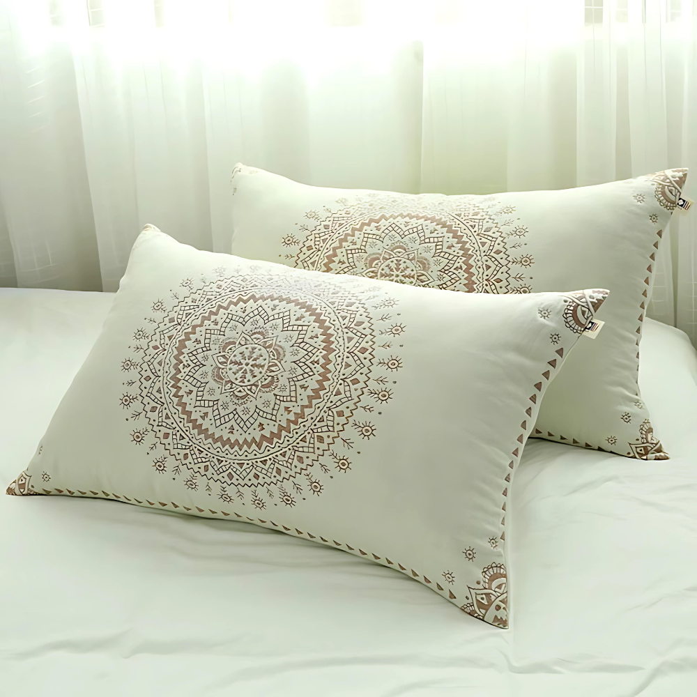 Taies d'oreiller en gaze de coton mandala (2 pièces)