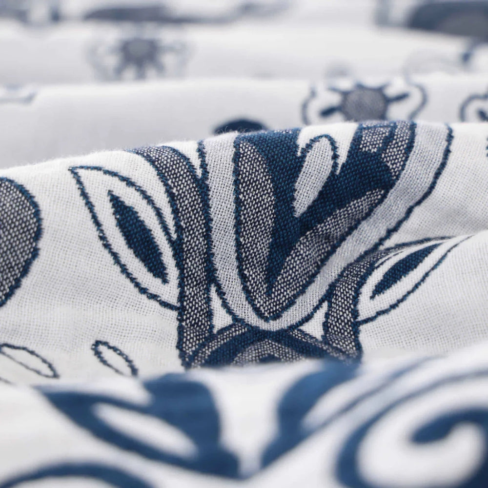 Plaid en coton à pompons Paisley Dream