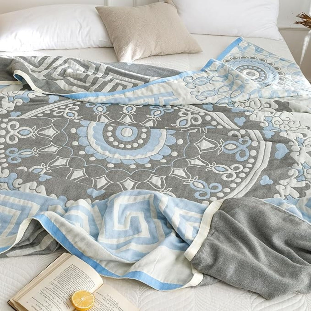 Plaid en coton mandala Santorin
