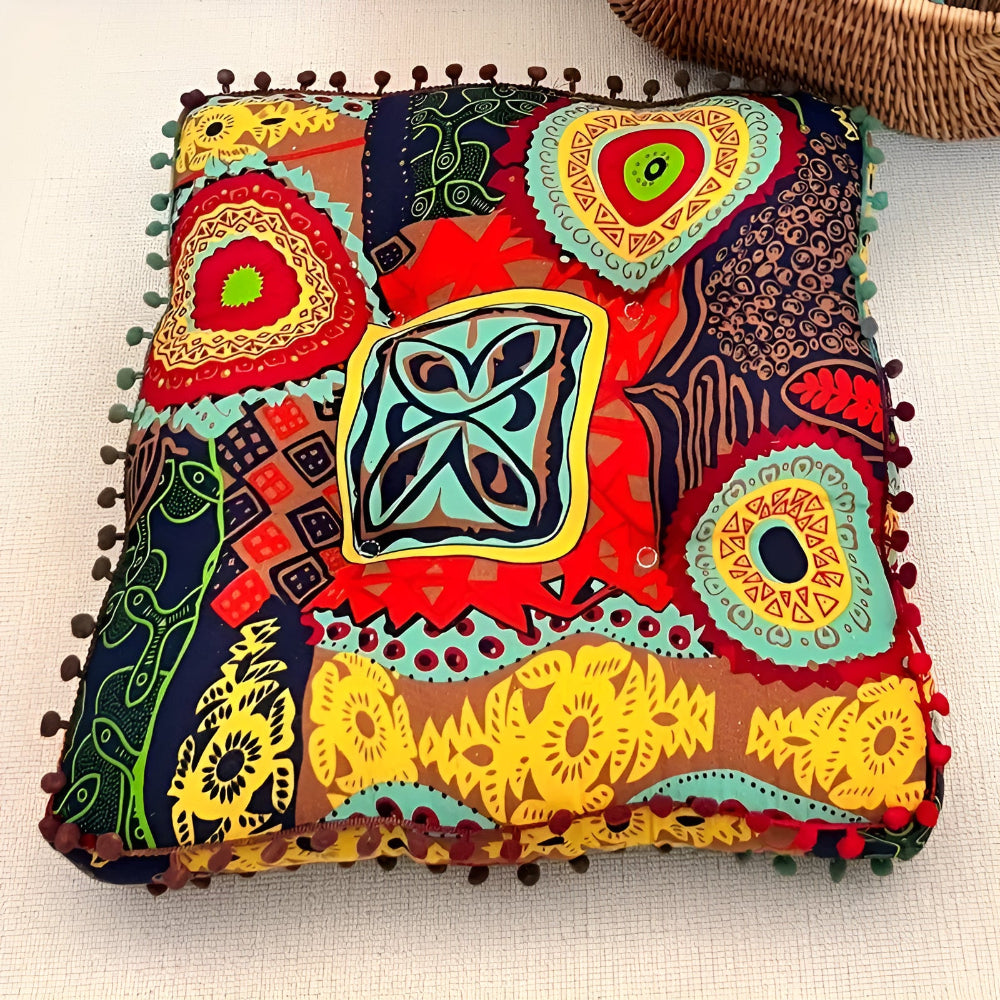 Coussin de sol carré style boho