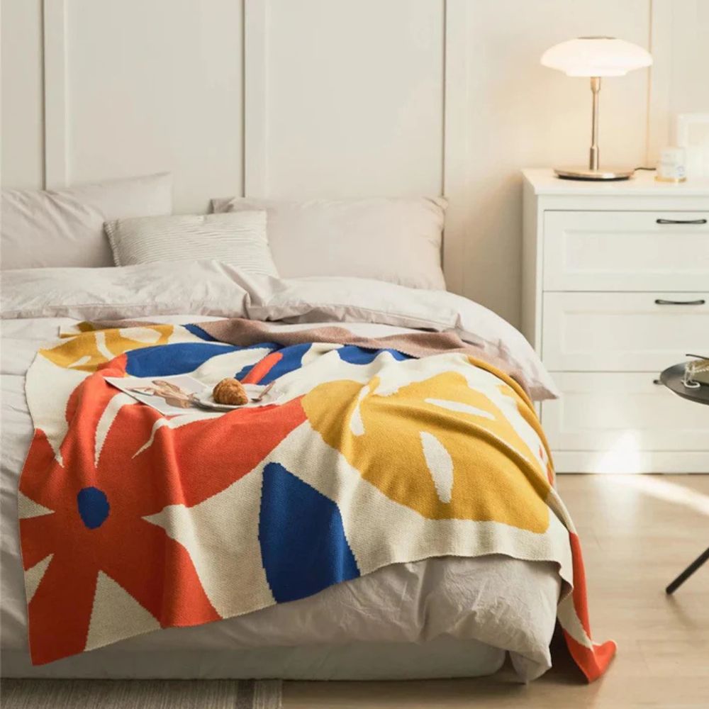 Plaid tricoté Tropical Breeze – Midnight Palm