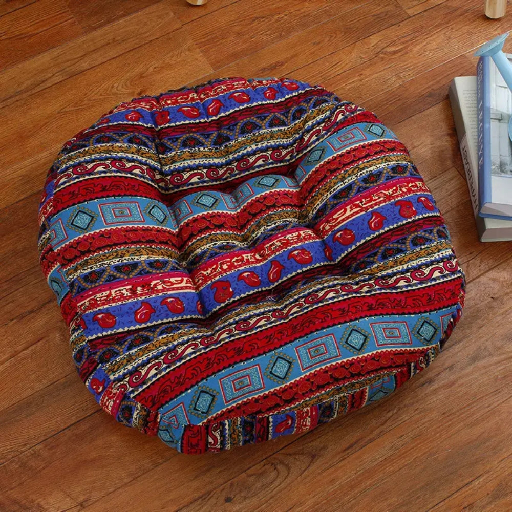 Coussin boho rond polyvalent