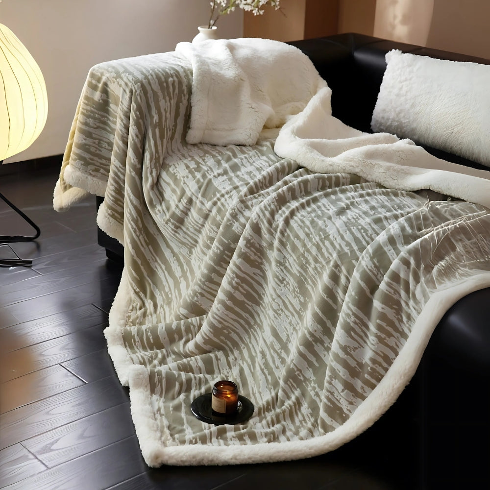 Plaid douillet motif écorce
