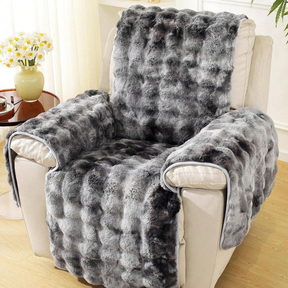 Housse de fauteuil relax en velours moelleux – Gris ombre Mist