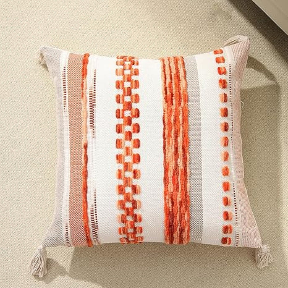 Housses de coussin boho rayées double face