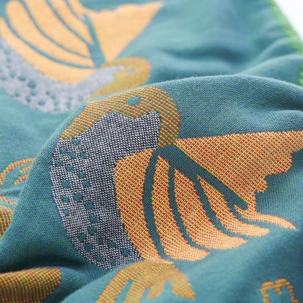 Taies d'oreiller en gaze de coton oiseaux scandinaves (2 pièces)