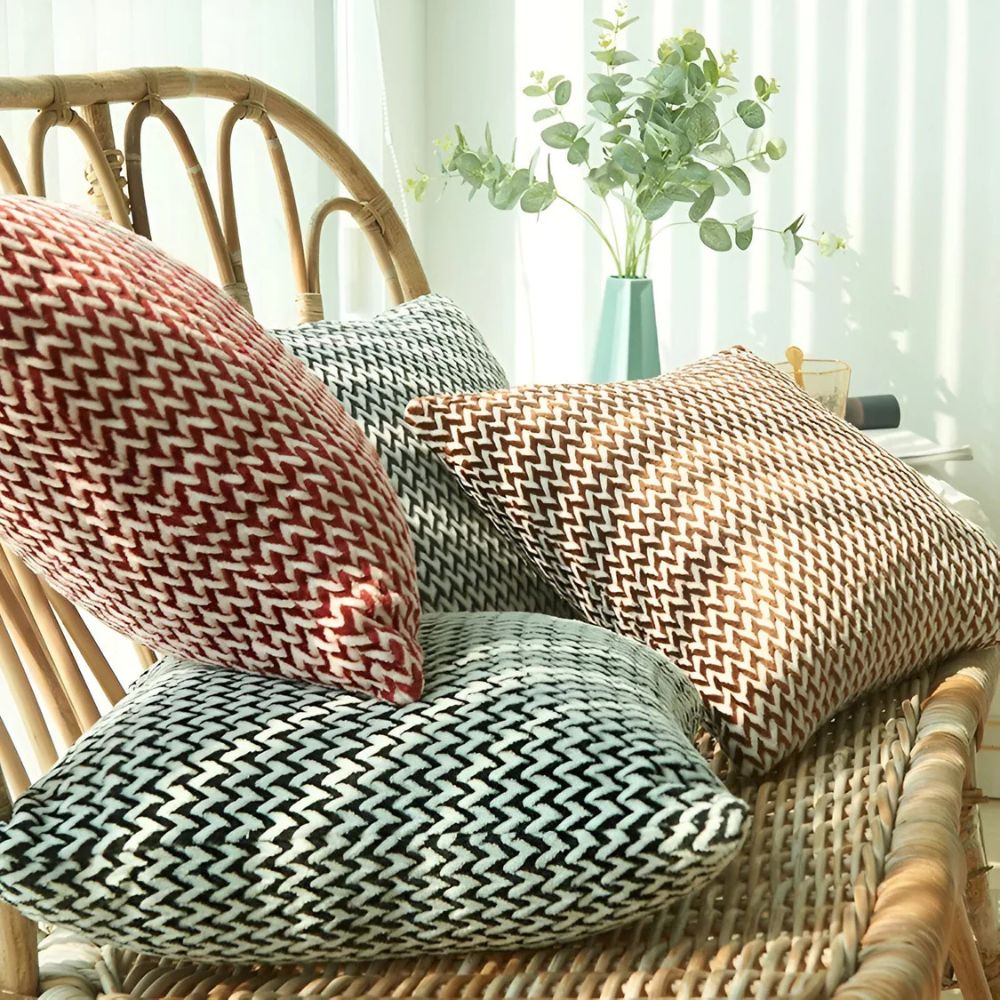 Housses de coussin à chevrons Lush – Ebony