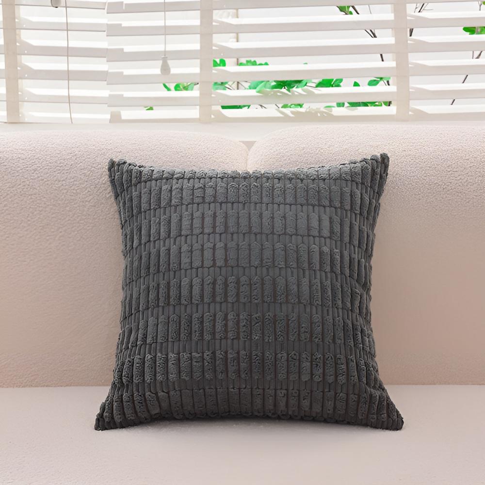 Housses de coussin moelleuses nervurées