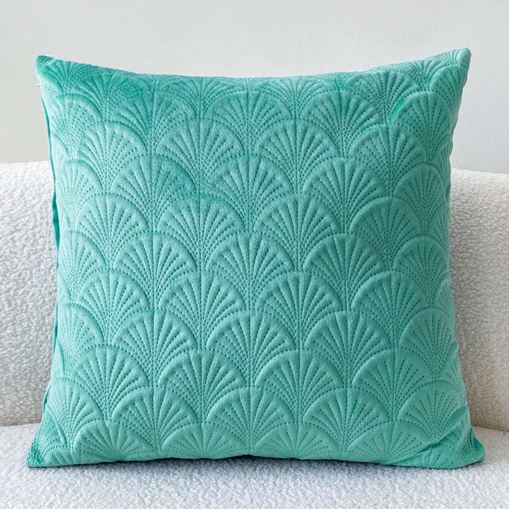 Housse de coussin en velours coquillage – Water Vert