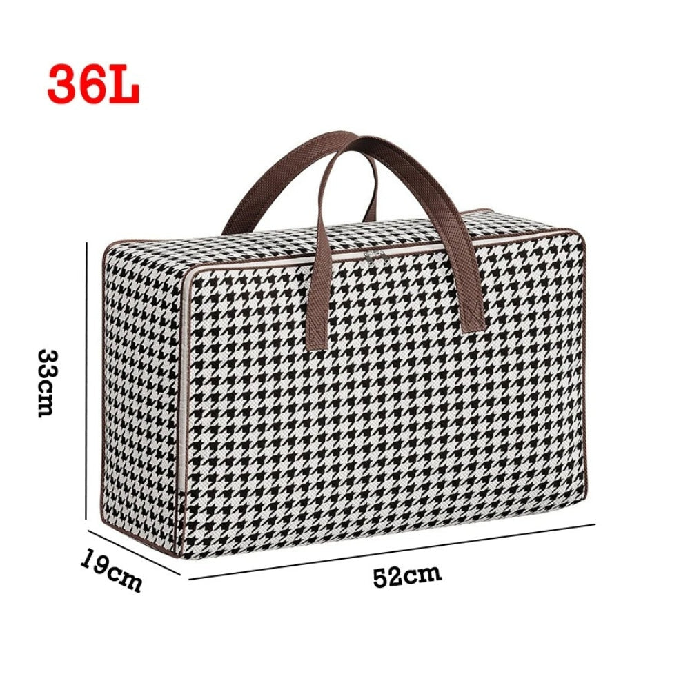 Valise de rangement grande capacité pied-de-poule