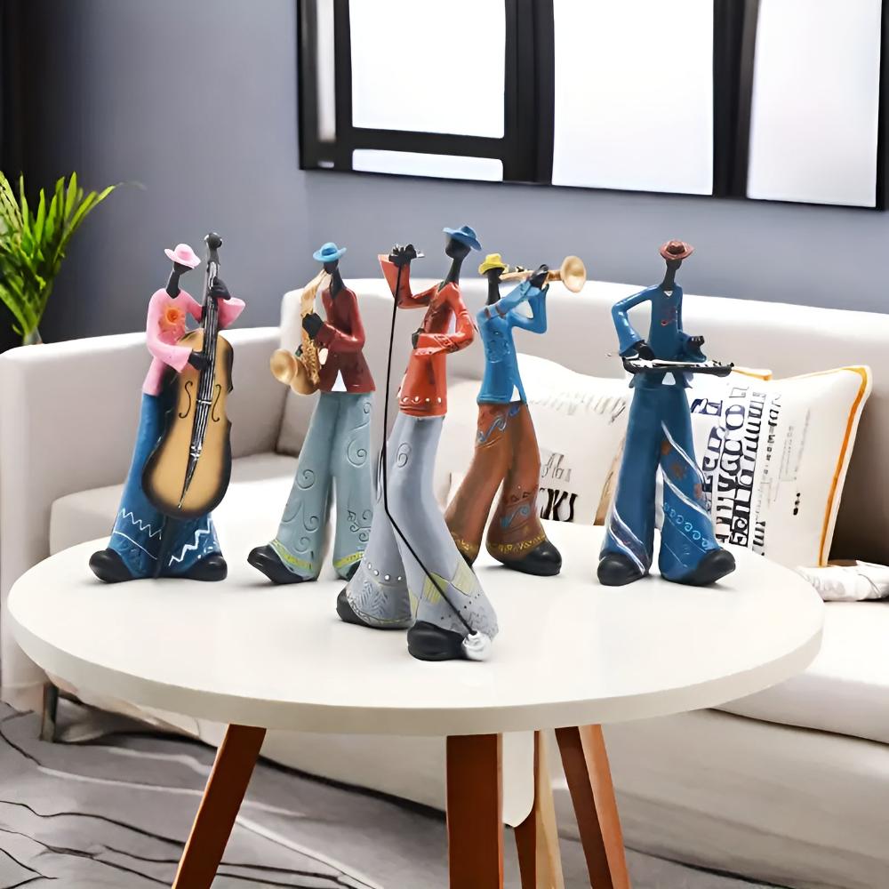 Figurine groupe de jazz en résine