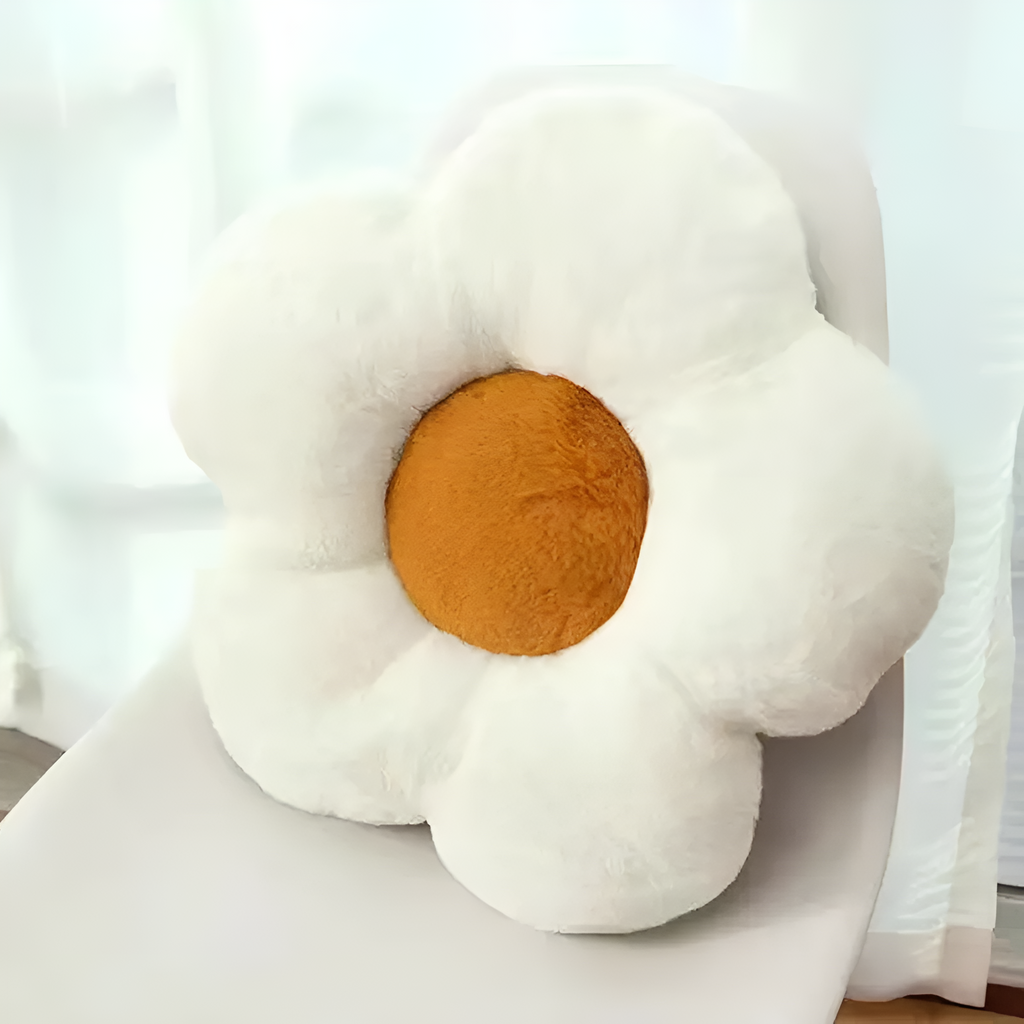 Galette de chaise moelleuse en forme de fleur