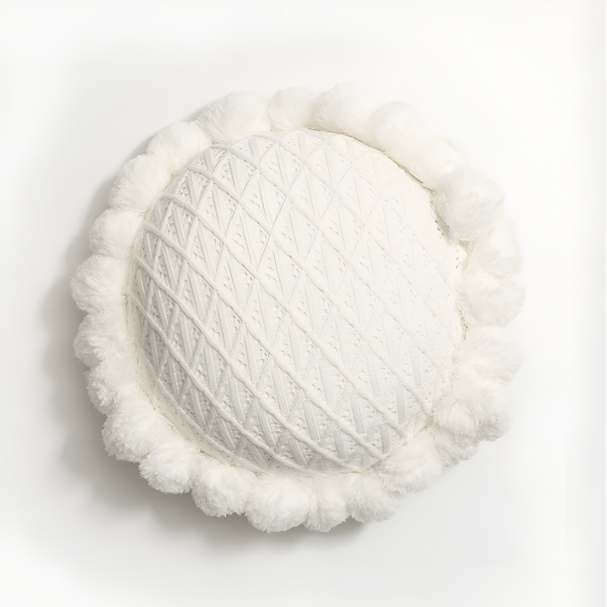 Coussin tournesol à pompons
