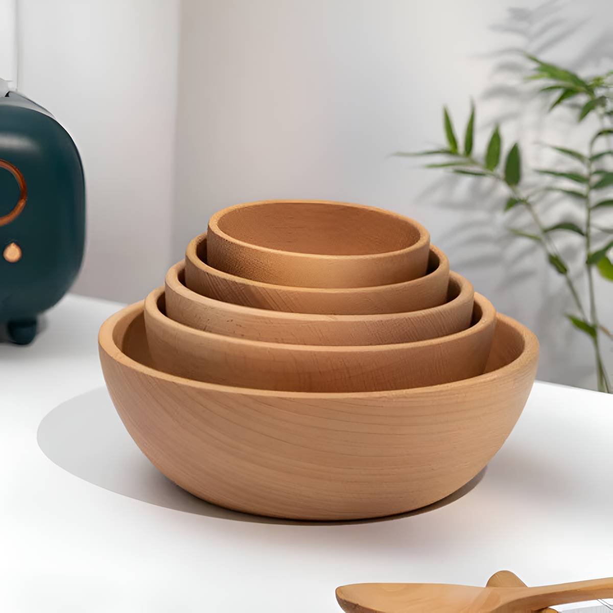 Saladier artisanal en bois – 4"