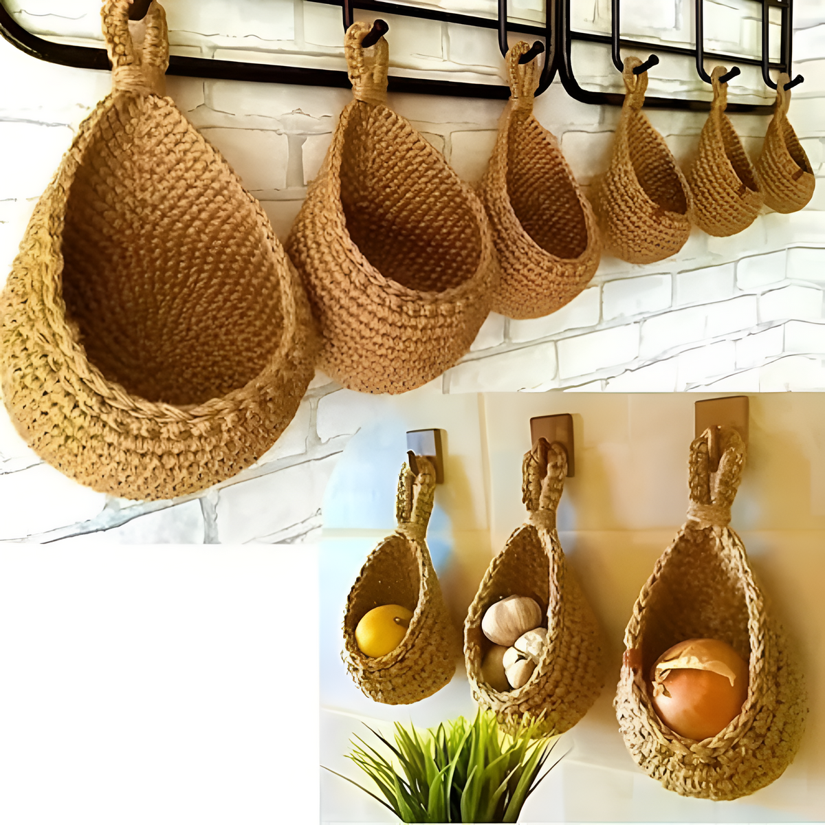 Panier suspendu boho fait main
