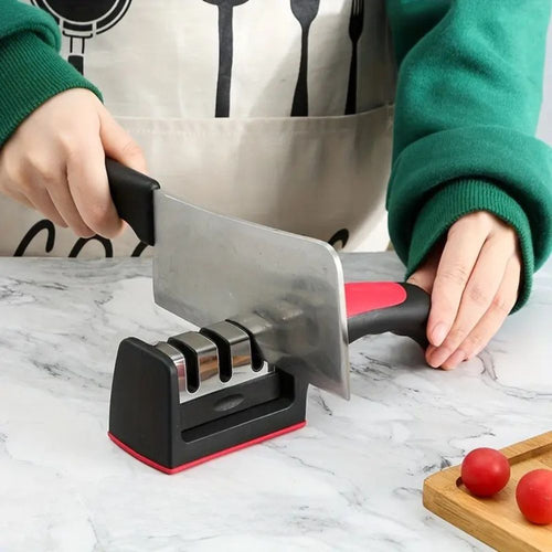 Aiguiseur de couteaux à poignée ergonomique – Triple Edge Edition